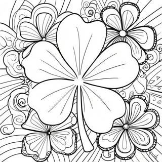 Pagina da colorare di foglia di trifoglio | pagina da colorare Clover