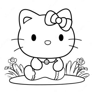 Pagina da colorare di Hello Kitty | pagina da colorare Hello Kitty e Amici