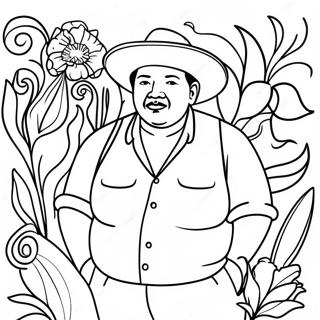 Pagina da Colorare di Diego Rivera | pagina da colorare Diego Rivera