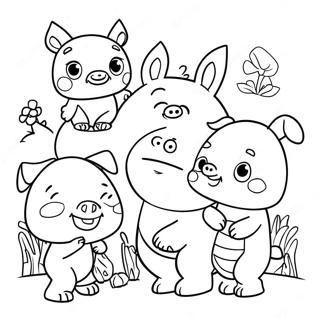 Pagina da colorare di Pibby con amici | pagina da colorare Pibby