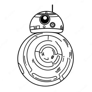 Pagina da colorare di BB8 in un'avventura galattica | pagina da colorare BB8