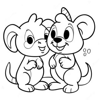 Pagina da Colorare Divertente Duo ABC Animali | pagina da colorare Duo ABC
