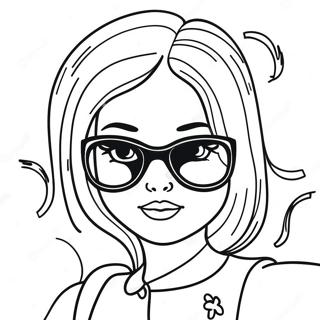 Pagina da Colorare Ragazza Sfacciata con Occhiali da Sole | pagina da colorare Sfacciato
