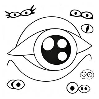 Pagine da colorare di occhi carini da cartone animato | pagina da colorare Occhio