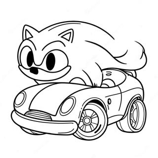 Pagina da Colorare Auto di Sonic | pagina da colorare Auto Sonic