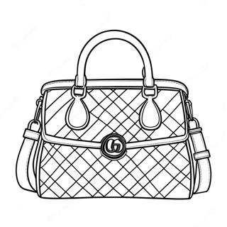 Pagina da Colorare di una Borsa Gucci Elegante | pagina da colorare Gucci