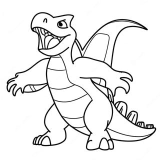 Pagina da Colorare di Garchomp in Azione | pagina da colorare Garchomp