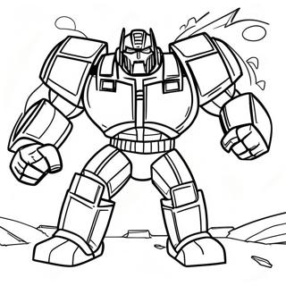 Pagina da Colorare di Ironhide in Posizione di Battaglia | pagina da colorare Ironhide