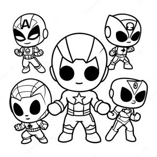 Pagina da Colorare dei Supereroi Chibi Marvel | pagina da colorare Chibi Marvel