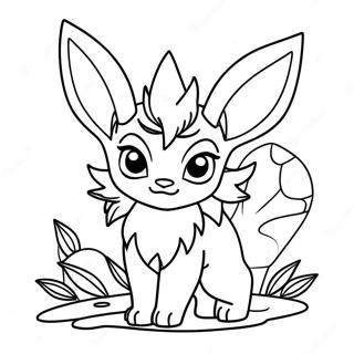Pagina da Colorare di Leafeon | pagina da colorare Leafeon