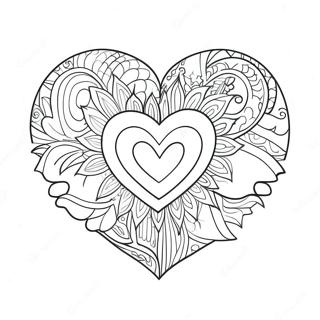 Pagina da Colorare di un Cuore Colorato con Dio è Amore | pagina da colorare Dio è Amore