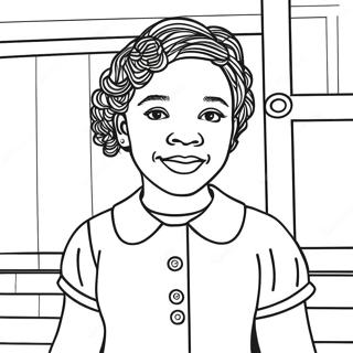 Pagina da Colorare Ispiratrice di Ruby Bridges | pagina da colorare Ruby Bridges