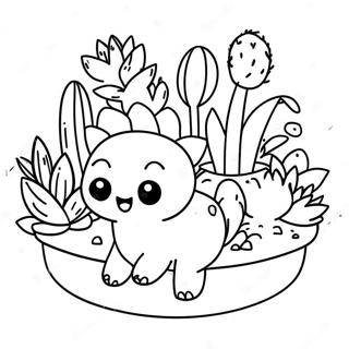 Pagina da Colorare di un Carino Giardino di Succulente | pagina da colorare Succulente