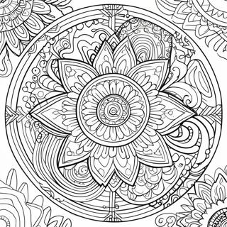 Pagina da Colorare di Mandala con Linee Spesse | pagina da colorare Linee Spesse