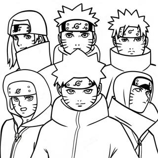 Pagina da Colorare dei Membri di Akatsuki di Naruto | pagina da colorare Akatsuki