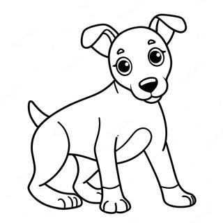 Pagina da Colorare Cucciolo di Doberman Giocoso | pagina da colorare Dobermann