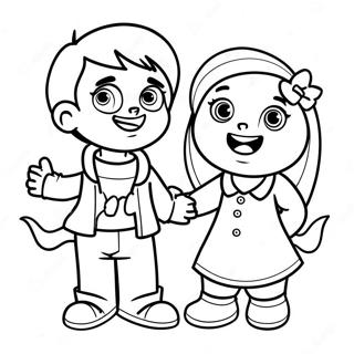 Pagina da Colorare di Sam e Cat che si Divertono | pagina da colorare Sam e Cat