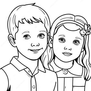 Pagina da colorare di fratello e sorella | pagina da colorare Fratello e Sorella