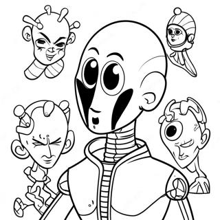 Pagina da colorare di Megamind con Brainbots | pagina da colorare Megamind
