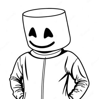Pagina da Colorare del Personaggio Marshmello | pagina da colorare Marshmello