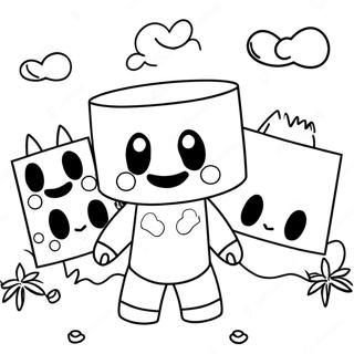 Pagina da Colorare del Carino Marshmello con Amici | pagina da colorare Marshmello
