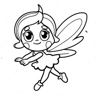 Pagina da Colorare della Fata Tink che Vola nel Cielo | pagina da colorare Tink