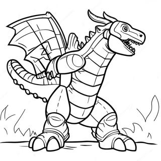 Pagina da Colorare Mechagodzilla Fierce in Battaglia | pagina da colorare Mechagodzilla
