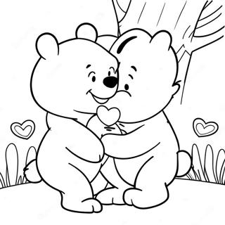 Winnie the Pooh Festa di San Valentino Pagine da Colorare