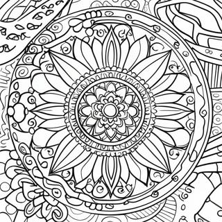 Pagina da Colorare Mandala per Alleviare l'Ansia | pagina da colorare Ansia