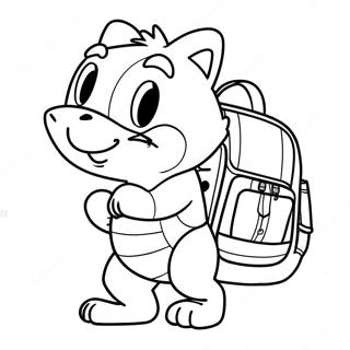 Pagina da Colorare Swiper con Zaino Colorato | pagina da colorare Swiper