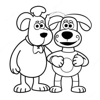 Pagina da Colorare di Wallace e Gromit | pagina da colorare Wallace e Gromit