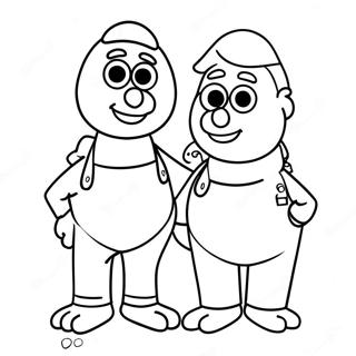 Pagina da Colorare di Burt e Ernie | pagina da colorare Burt e Ernie