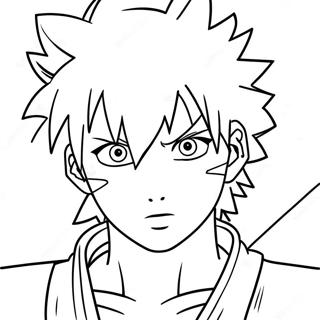 Pagina da Colorare Sasuke Uchiha in Azione | pagina da colorare Sasuke Naruto