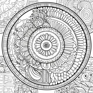 Pagina da Colorare di Mandala Nero Intricato | pagina da colorare Nero
