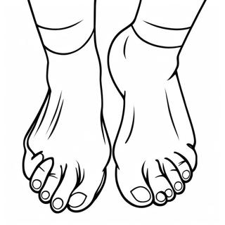 Pagina da Colorare di Piedi Realistici | pagina da colorare Piedi