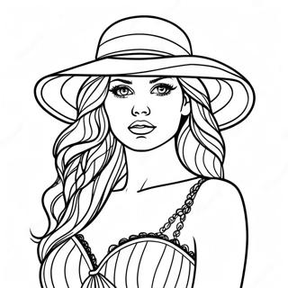 Pagina da Colorare di Modella di Moda Realistica | pagina da colorare Moda Realistica