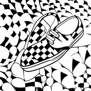 Pagina da Colorare di Vans a Scacchi Classiche | pagina da colorare Vans