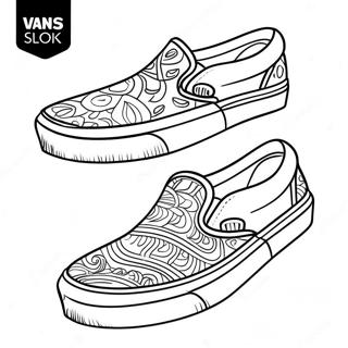 Pagina da Colorare di Scarpe Vans Slip-On | pagina da colorare Vans