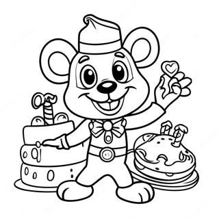 Pagina da Colorare Festa di Compleanno Chuck E Cheese | pagina da colorare Chuck E Cheese