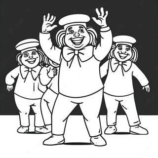 Allegro Oompa Loompa che Ballano Pagina da Colorare | pagina da colorare Oompa Loompa