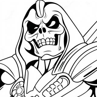 Skeletor con Sorriso Minaccioso Pagina da Colorare | pagina da colorare Skeletor