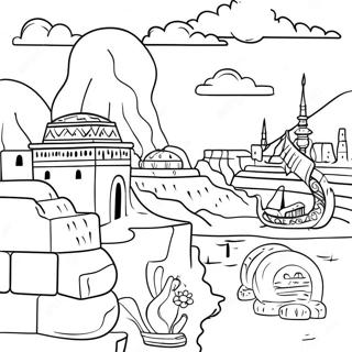 Pagina da Colorare della Civiltà Antica Mesopotamica | pagina da colorare Mesopotamia