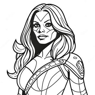 Pagina da colorare di Gamora | pagina da colorare Gamora