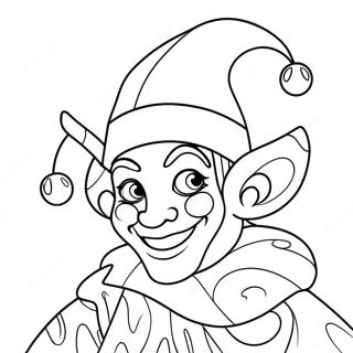 Pagina da Colorare del Giullare Divertente con Cappello Colorato | pagina da colorare Giullare
