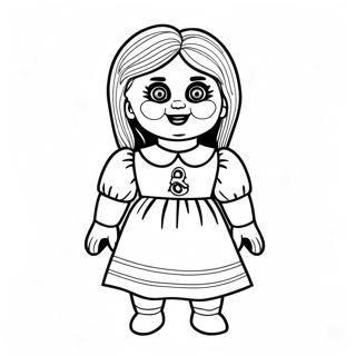 Pagina da Colorare della Bambola Spaventosa Annabelle | pagina da colorare Annabelle