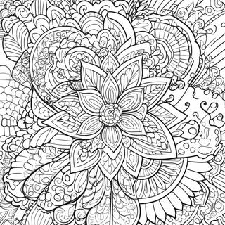 Pagina da Colorare di Mandala Floreale Dettagliato | pagina da colorare Fiore Difficile