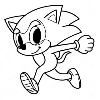 Pagina da colorare di Sonic il riccio che corre veloce | pagina da colorare Sonic Boom