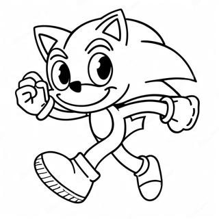Pagina da colorare di Sonic il Riccio che corre veloce | pagina da colorare Sonic Underground