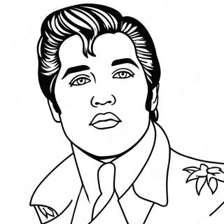 Pagina da colorare di Elvis Presley | pagina da colorare Elvis