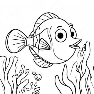 Pagina da Colorare di Dory Facile | pagina da colorare Dory Facile